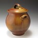 Red/Gold Sunburst Porcelain Jar