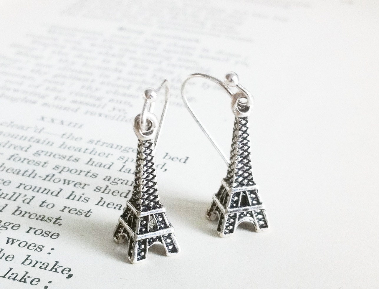 Silver Eiffel Tower Earrings