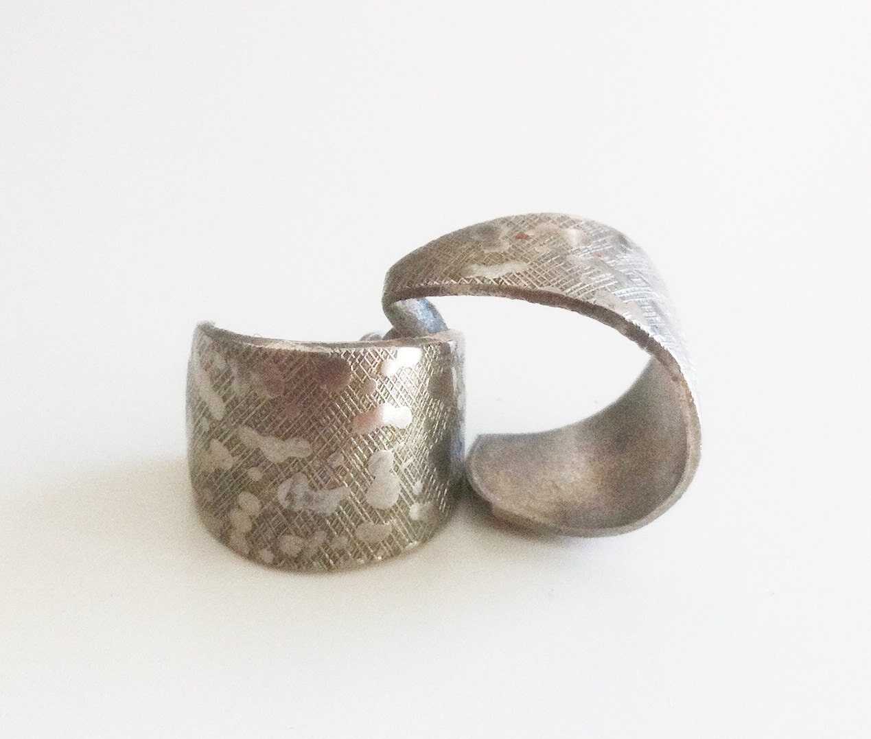 Vintage Silver Open Hoop Earrings
