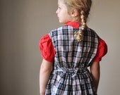 1950s Black and Red plaid dress, size 5/6 - salvagehouse