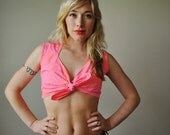 1960s Bold Pink Crop Top - salvagehouse