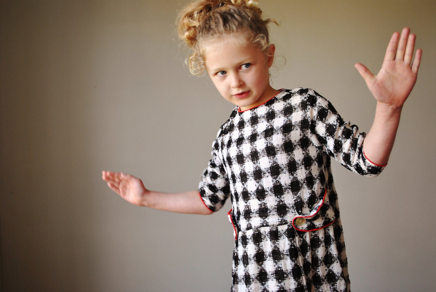 ON SALE.......1960s Mod Checkered dress, size 4/5