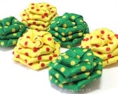 Yellow and Green Polka Dot Rose Drops - (6)