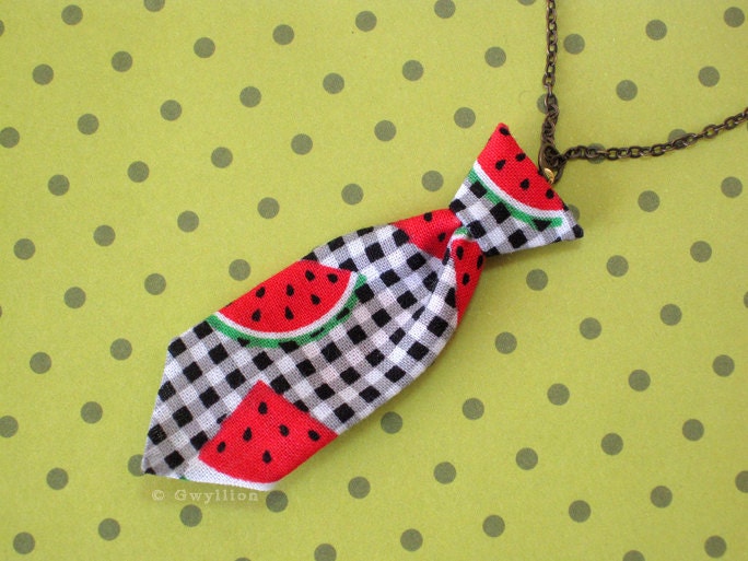 Unisex Mini Tie Watermelon Necklace