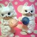 Vintage Cat with Yarn Salt and Pepper Shakers