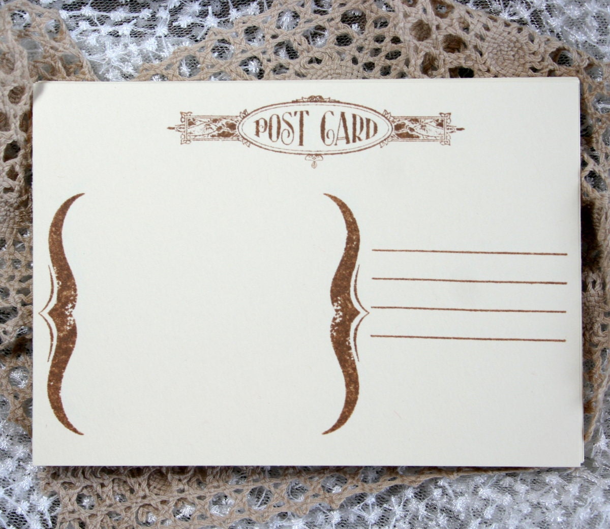 Vintage Inspired Postcards - Hand Stamped
