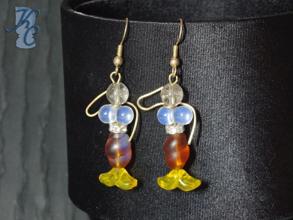 Mermaid Earrings - Silver & Yellow Amber