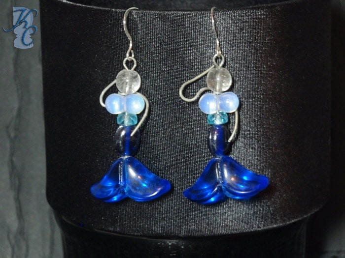 Mermaid Earrings - Silver and Blue
