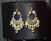 Art Nouveau Sun & Moon Chandelier Earrings