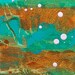 Turquoise Orange Abstract Painting Tropicana -Sea Green Ocean Tropical Water Beach Decor Contemporary Nautical