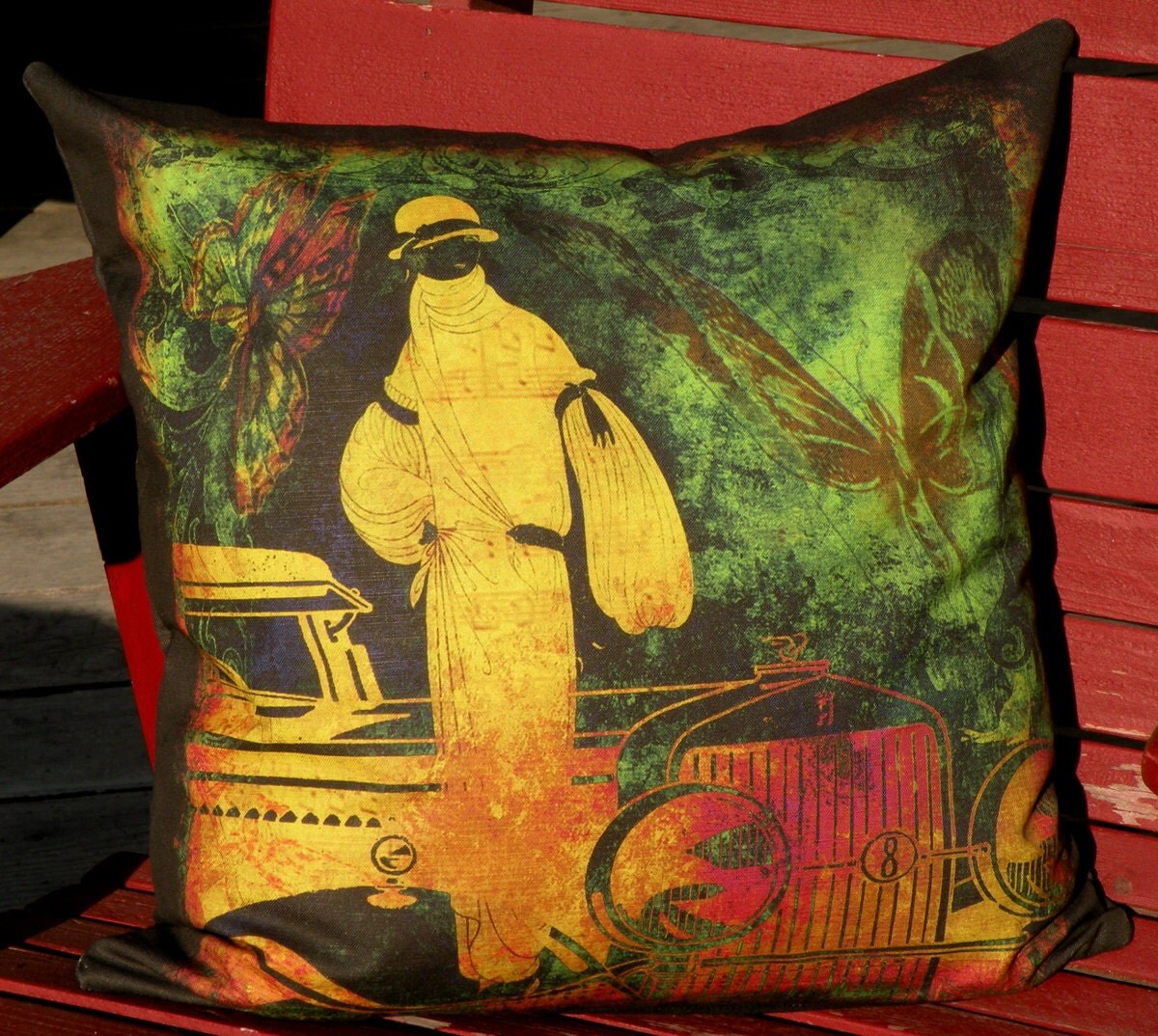 Fabric - "Era Of Distinction" Fiber Art - 18x18  -  original design