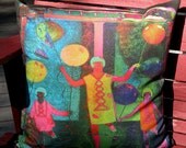 Designer Pillow Cover - GIRLS Just Want To Have Fun - Fits 18x18  -  original design -  custom printed designer fabric
