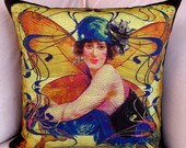Fabric - DELILA NOUVEAUX - 2 Fabric 18x18 Inch Panels - Make Your Own Designer Pillow With My Original Design - designer fabric - floorartetc Fabric - DELILA NOUVEAUX - 2 Fabric 18x18 Inch Panels - Make Your Own Designer Pillow With My Original Design - designer fabric - floorartetc