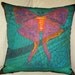 Decorative Pillow Cover - "Luna Moth Nouveaux" - Fiber Art - Hand Made - Fits 18x18 Insert - original design