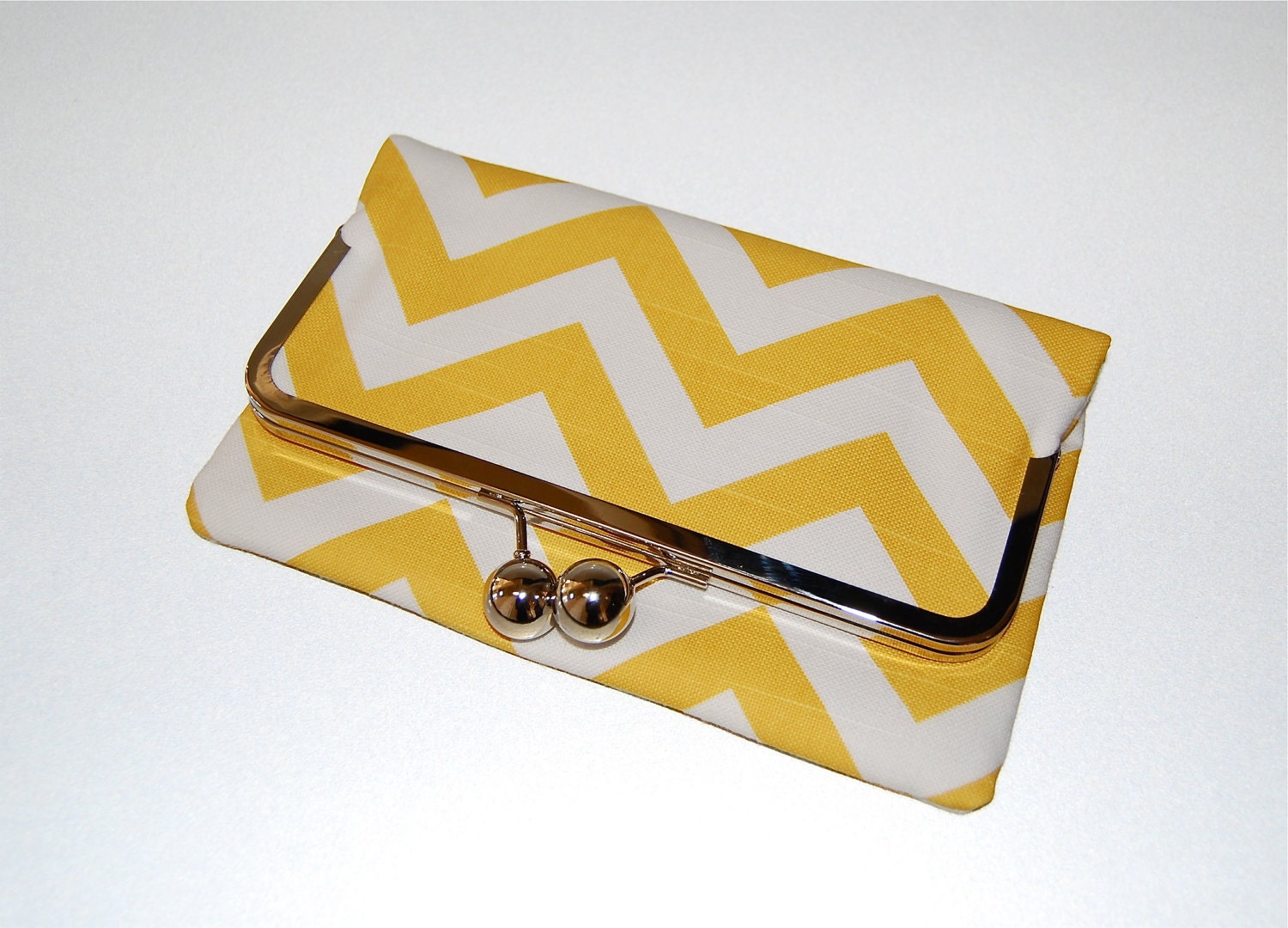 Fold over Clutch "Yellow Chevron" - Also can be used to hold your iPad