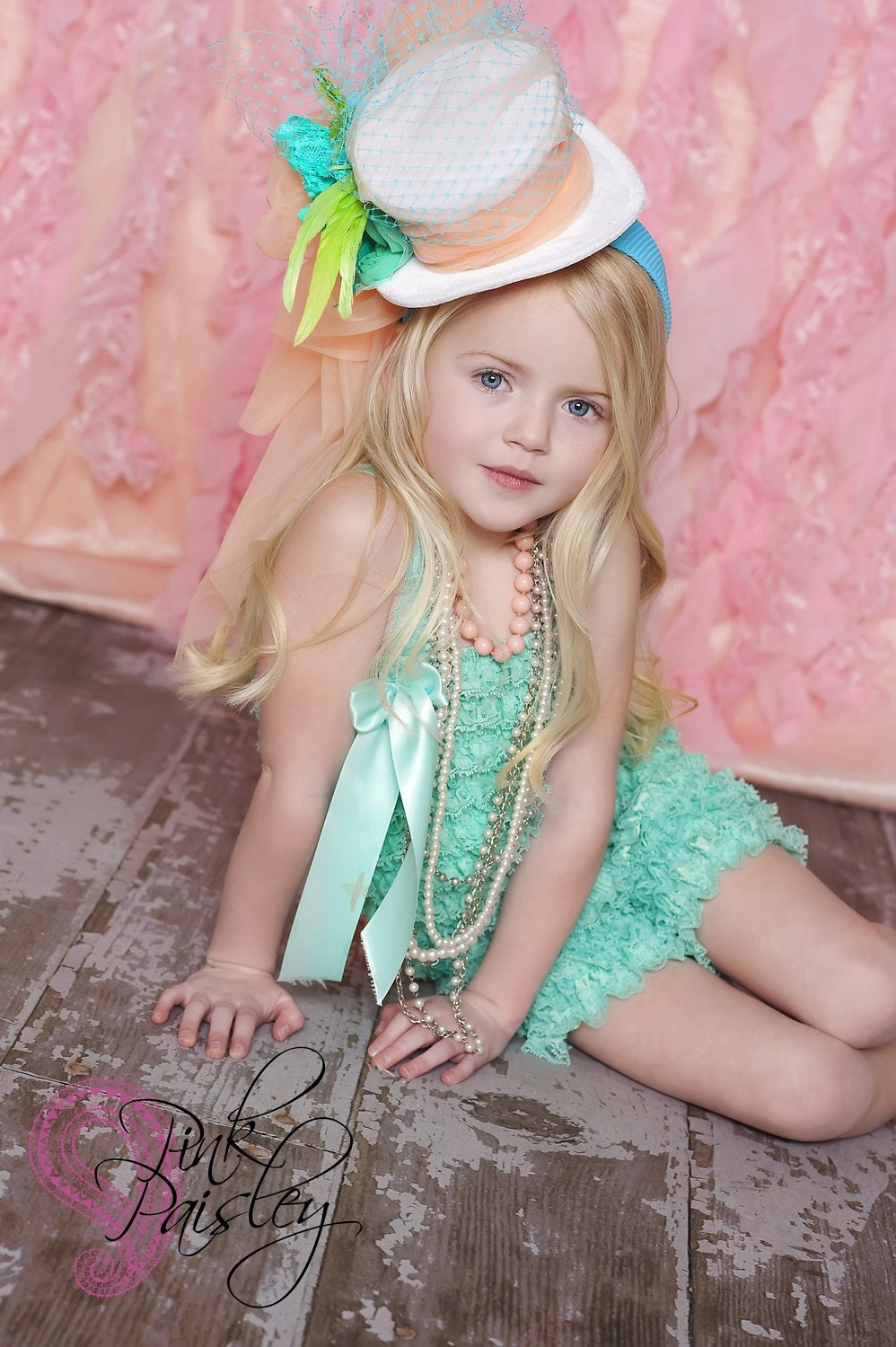 Pettiromper Petti Romper - Lace Ruffles - Caribbean Turquoise Green - You Pick Size 12 18 2t 3t 4 5 6 - Perfect for Portraits