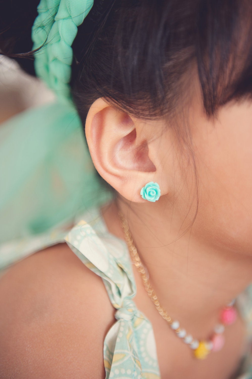 Girls Rosebud Earrings by Dreamspun