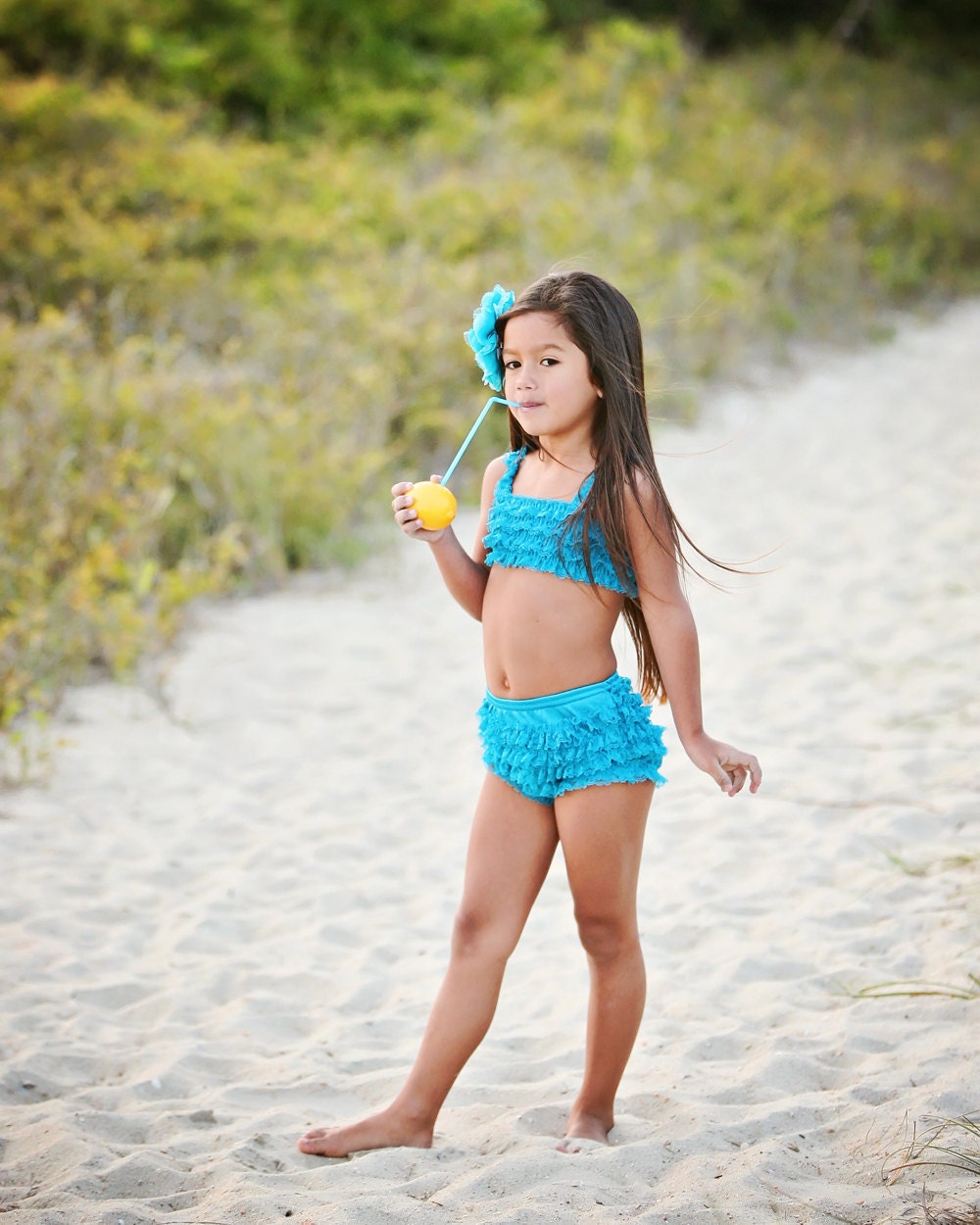 Ruffle Bikini Swimsuit by Dreamspun - Ivory