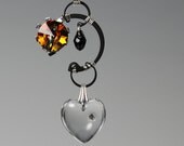Hyades v8: Beautiful volcano Swarovski crystal wire wrapped industrial pendant
