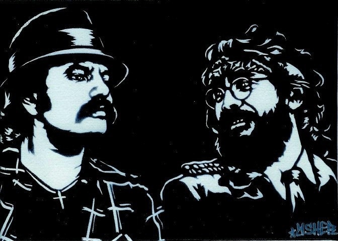 Cheech and Chong Airbrush Stencil Graffiti Art