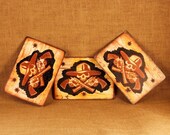 Pull Those Pistols ACEO from a Hand Carved Rubber Stamp