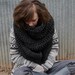 the alaskan chunky infinity scarf shawl hood / charcoal grey