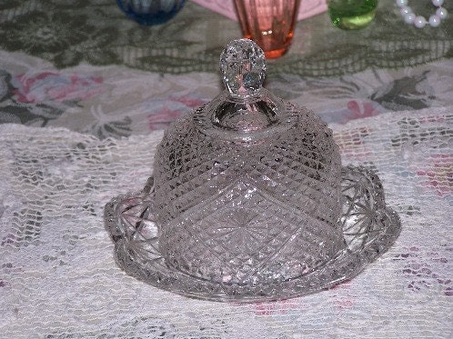 Avon Butter Dish Fostoria Pressed Glass Vintage Collectible