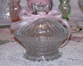 Glass Candy Dish Bowl Compote Pressed Glass With Lid