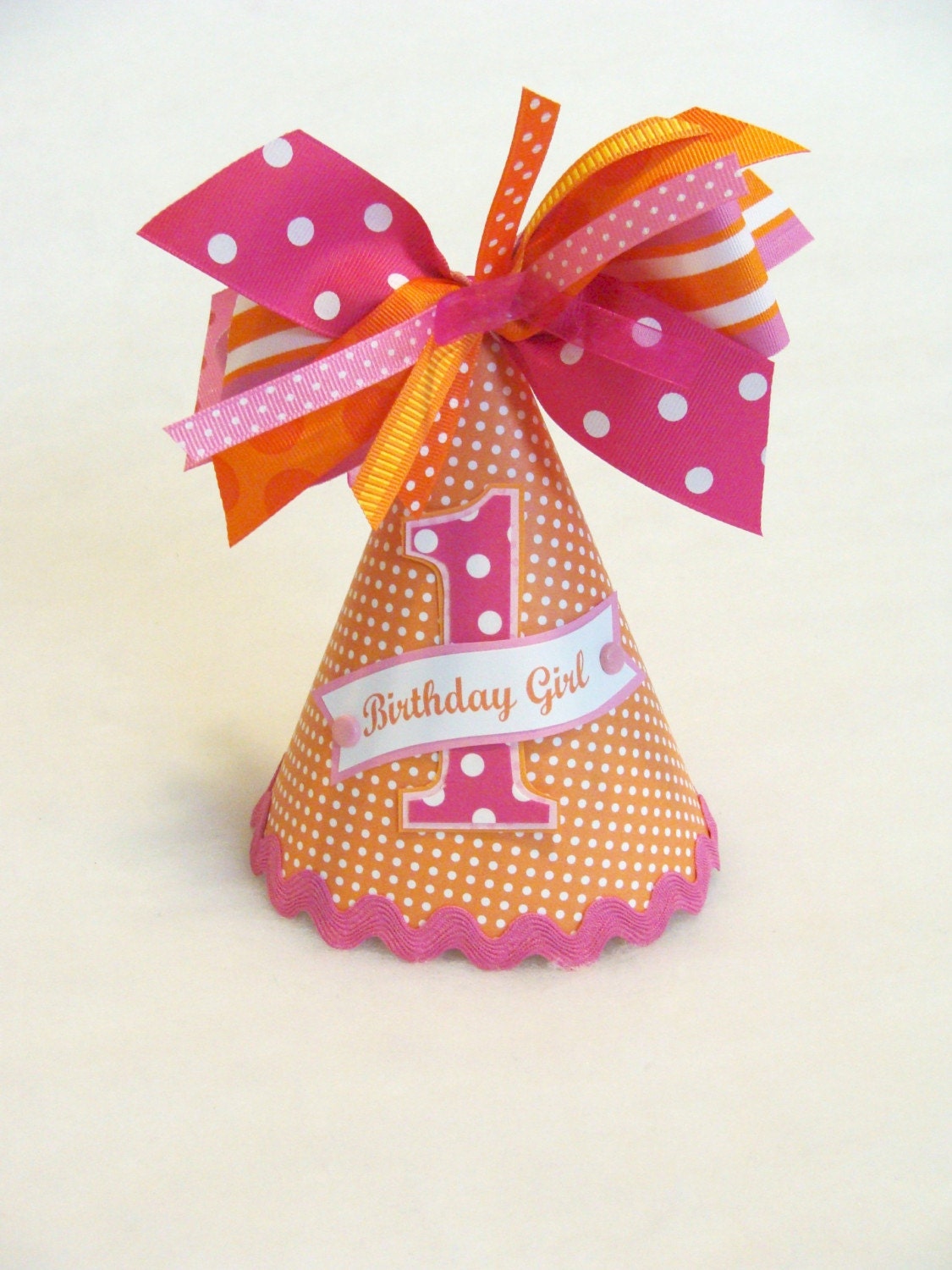 Bright Pink and Orange Party Hat