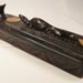 BOX Carved Wood EBONY Frog and Chameleon 10 x 4 x 3 Handcrafted