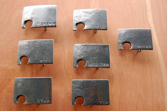 Custom Stamped Bottle Opener Buckles for Groomsmen Gifts or Wedding Favors