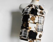 Eco Friendly Clothing. Nautical. Womens Pillowcase Top. Eco Fashion. Upcycled Clothing. Recycled Clothing. Summer Top. Halter Top.