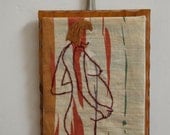 Joni - nude embroidered portrait