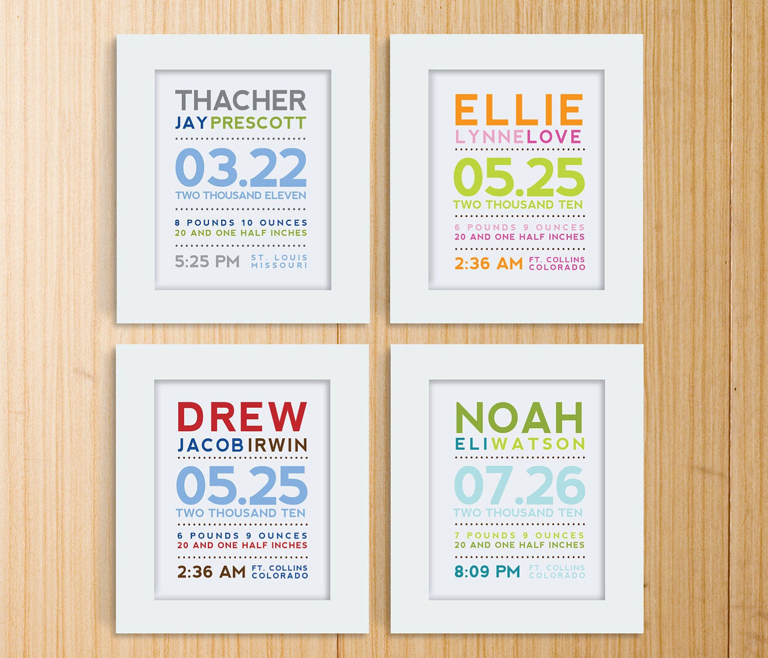 Modern Typography Birth Print