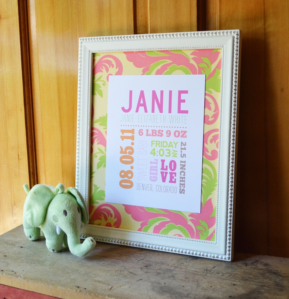 Mixed Typography Birth Print