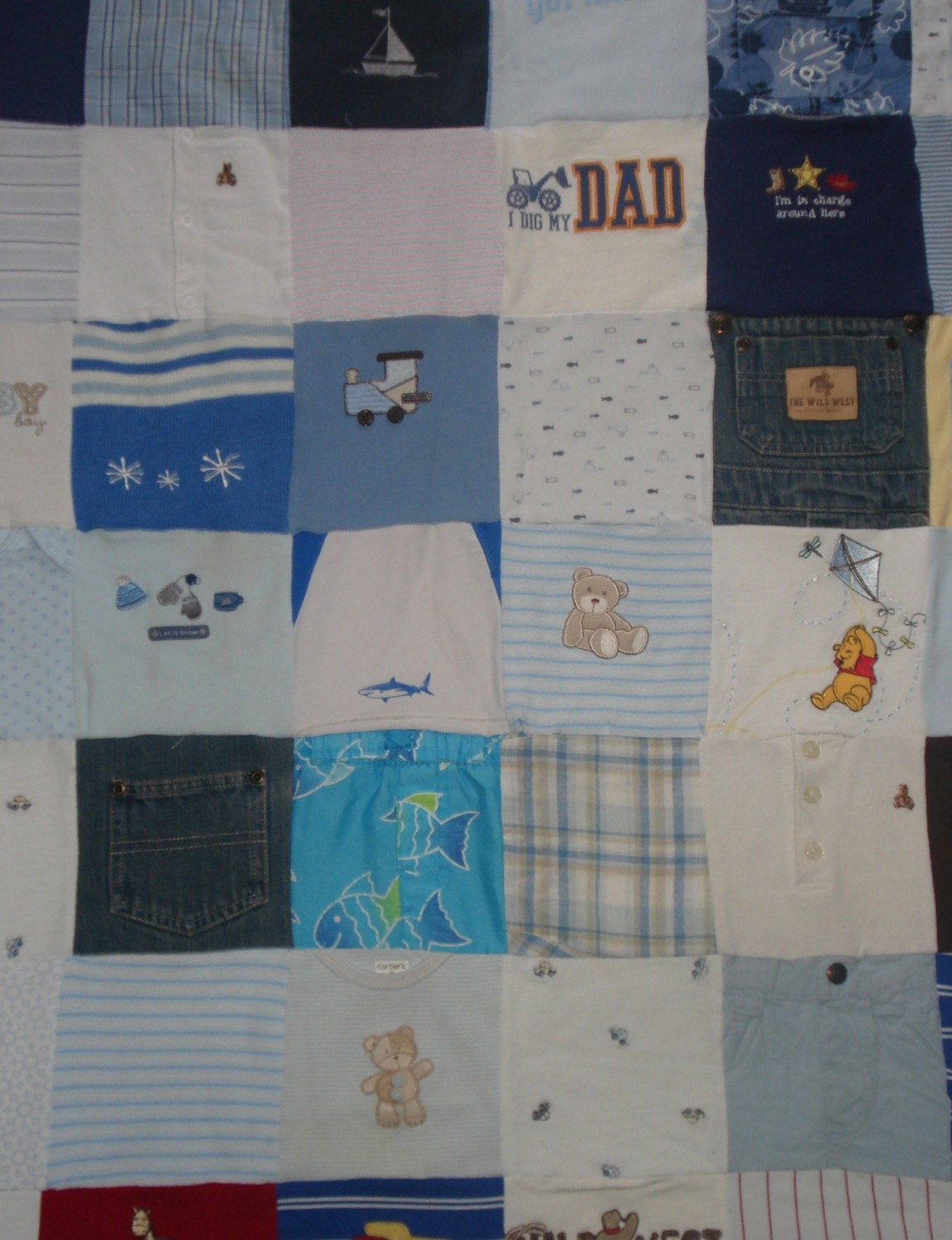 Custom Baby Memory Blanket made from your Little Love's baby clothing - baby size