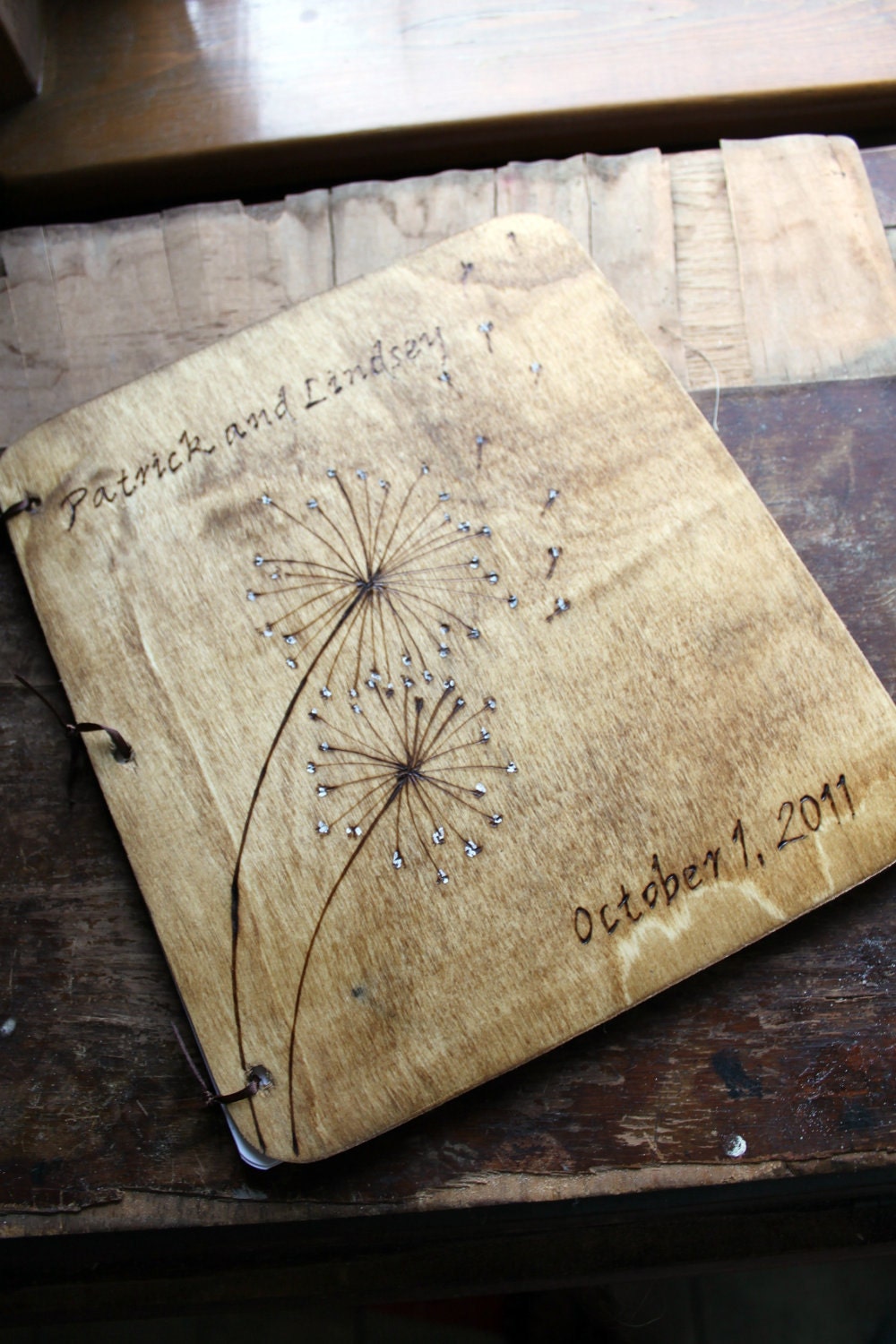 Custom Wedding Guest Book - Dandelion