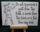 SinBonnet Sue Do not approach Fabric Postcard homemade in USA