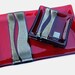 Red Fused Glass Plate Set with Gold Accents
