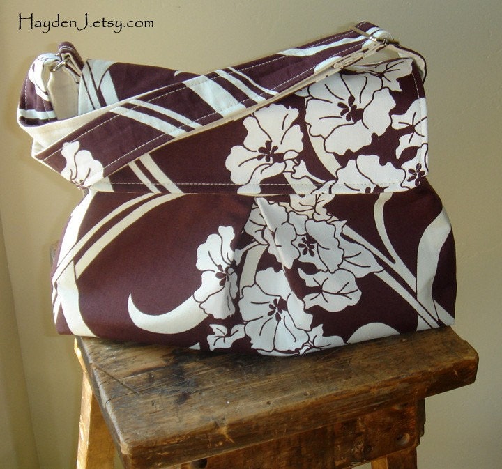 Petite Shoulder Bag -  Amy Butler August Fields - Graceful Vine in Ivory