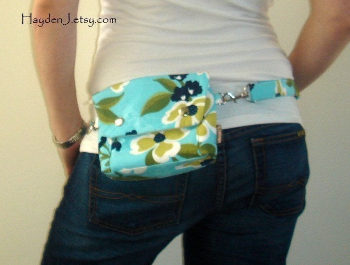 Convertible Hip Pouch - Joel Dewberry Dogwood Bloom in Pond