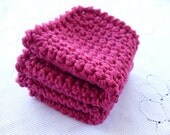 Hand Crochet Cotton Dishcloth in Harvest Red