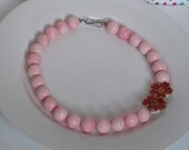 Coral and Camelias Necklace