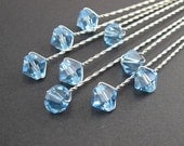 Something Blue Swarovski Bouquet Jewelry AQUA Blue Crystal 8mm Bicone set of 12 by NorthwestBridal