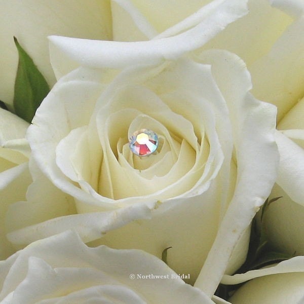 Rhinestone Bouquet Jewelry Swarovski AB Iridescent 5mm Crystal Bouquet Jewels 24 stems