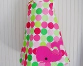 Whale Dress in Pink and Green - Jumper Sizes 12-18 mos, 2T, 3, 4, 5, 6, 7 by The Trendy Tot