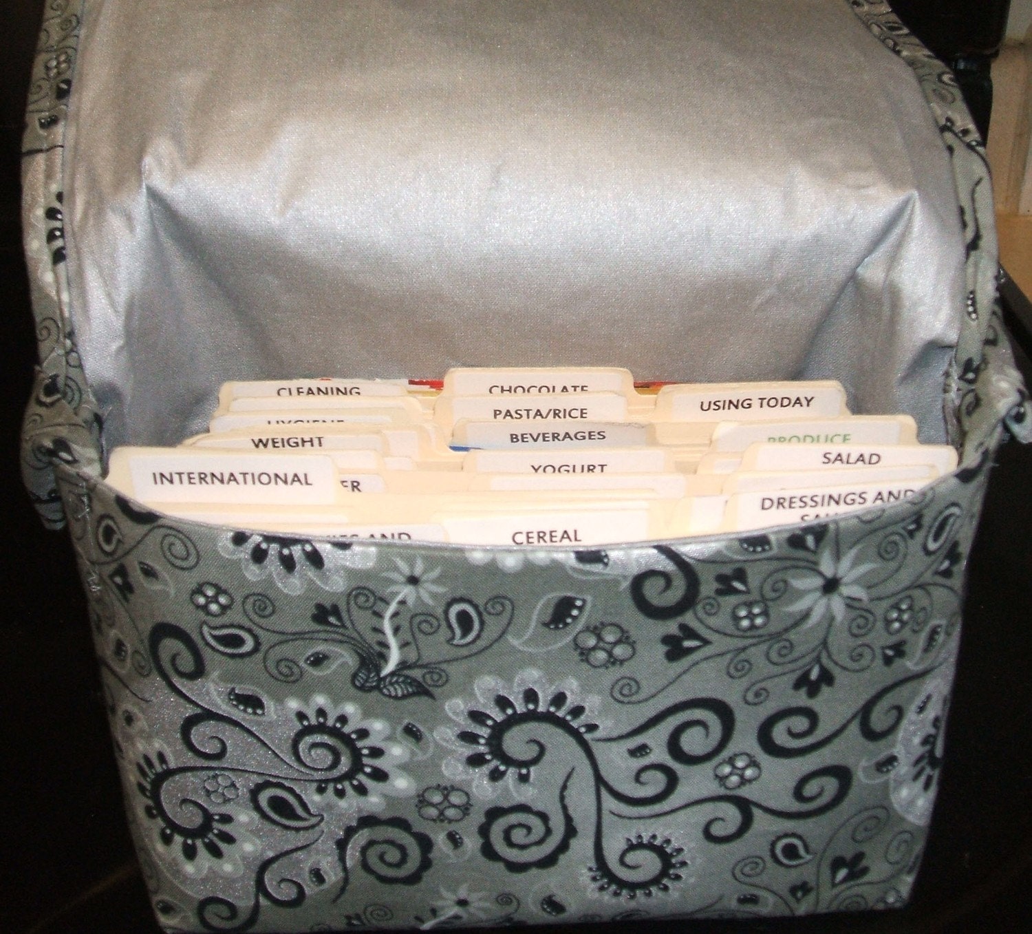 Coupon Holder Organizer Mega Large SIlver Magical Fabric with Ironing Board Fabric Lining