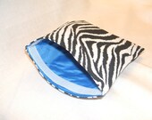 Sandwich and Snack Baggie, Make Up Pouch Zebra Fabric