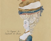 Ice Cream Sandwich Chipwich Cherry Marie Antoinette Painting 8x10