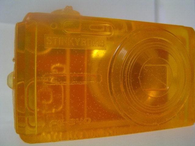 camera soap, orange